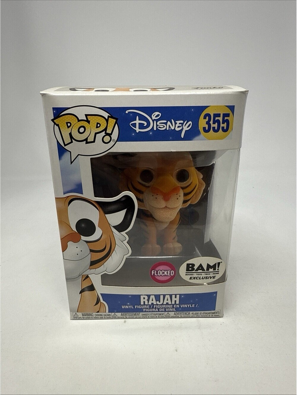 Funko POP! Disney Aladdin Rajah Flocked #355 BAM! Exclusive NOT MINT